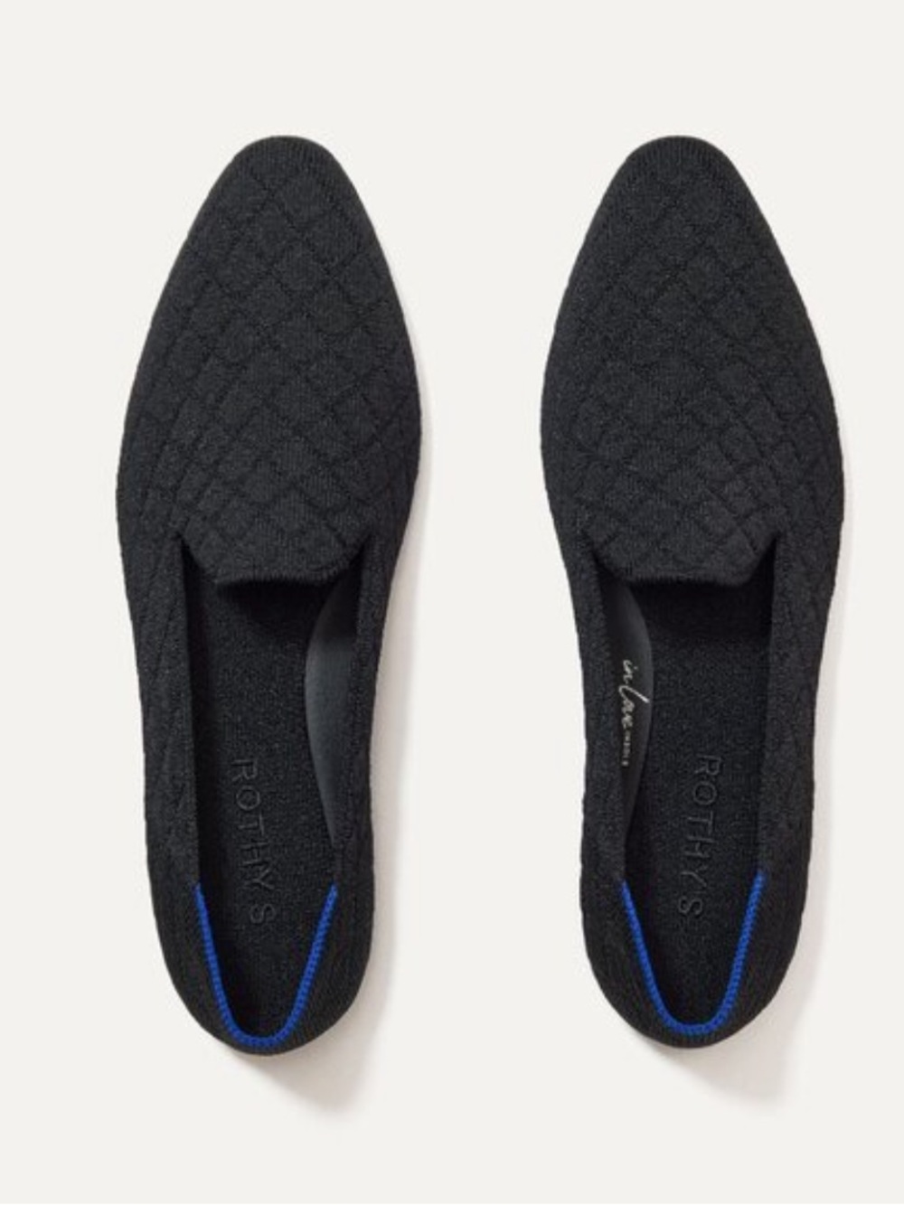 Rothy’s Women’s Black Quilted Slip-On Flats size 8.5 new in box